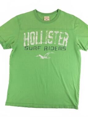 Hollister Surf Riders Green Graphic T-Shirt Men's Medium